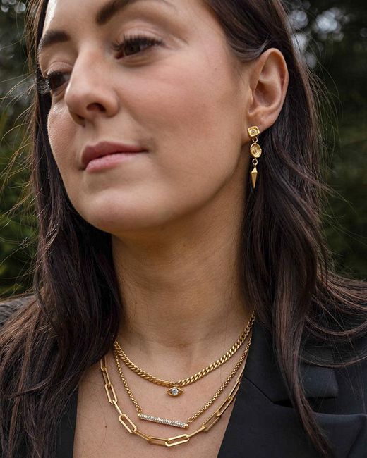Loni Paul Jewelry Metallic Pave Bar Necklace
