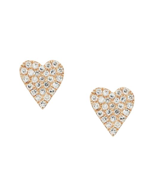 KAMARIA Metallic Solid Heart Diamond Stud Earrings