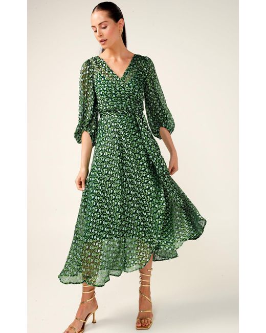 SACHA DRAKE Green Wonderland Midi Dress