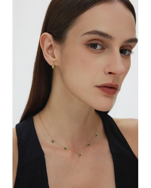 Vanhi Metallic Thea Heart Pendant Necklace