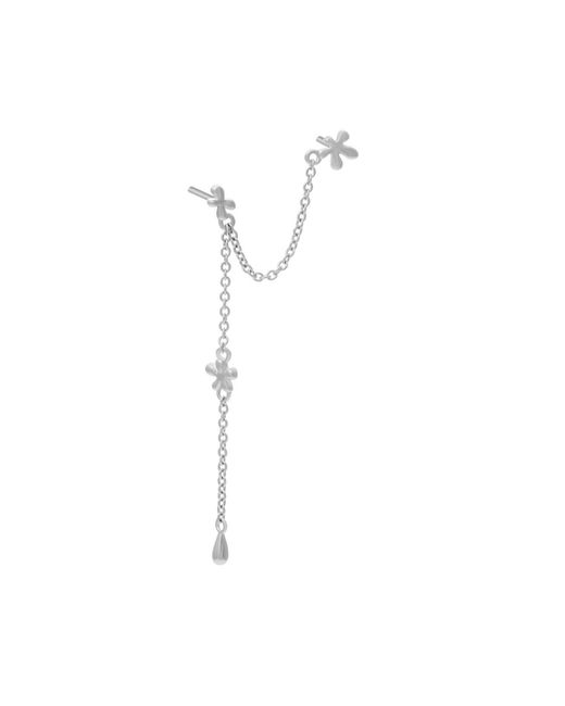 Lucy Quartermaine White Solid Sterling Splash Double Post Earring With Drop
