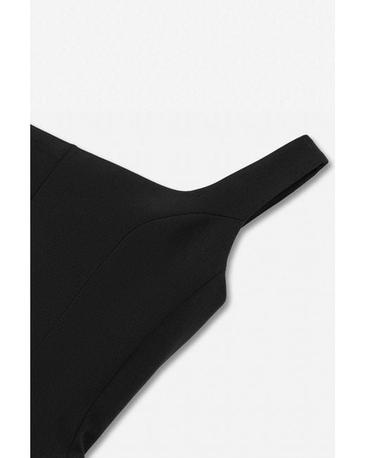 Nocturne Black Boned Square Neck Peplum Bustier Top