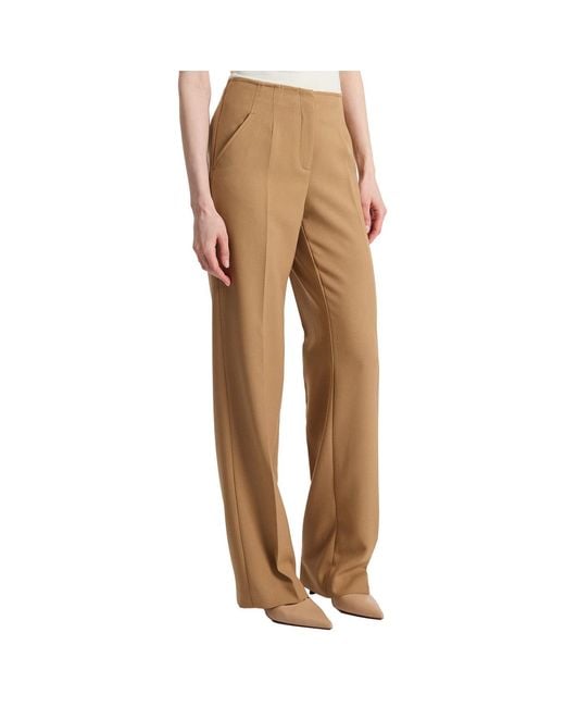 Santorelli Natural Della Crepe Straight Leg Pants