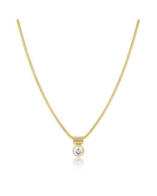 SET & STONES Metallic Ellie Birthstone Necklace- April