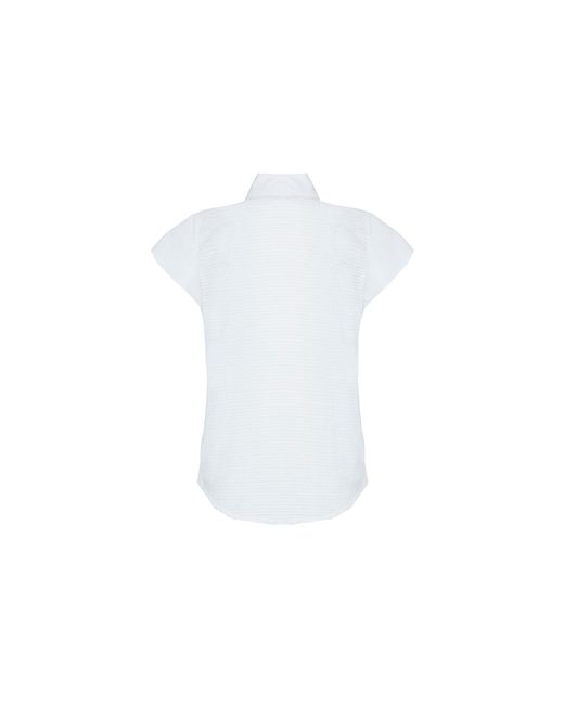 The Extreme Collection White Henrietta Petal Front Drawstring Shirt
