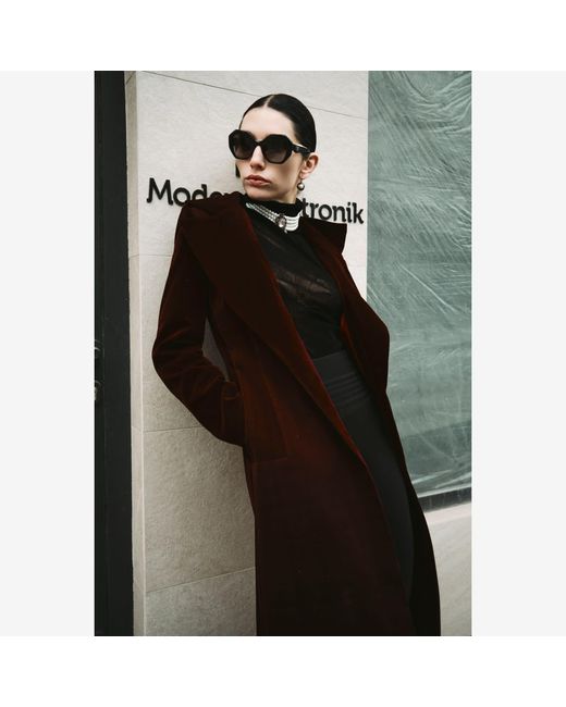 Roqaia Fashion House Red Burgundy Velvet Jacket