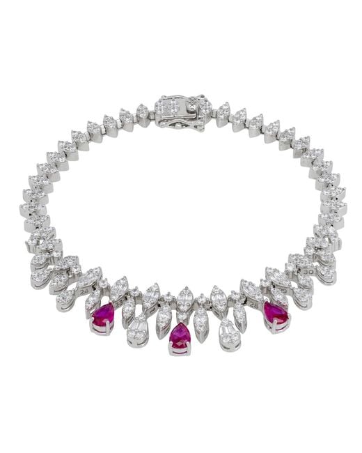 Latelita London Metallic Duchess Ruby Tennis Bracelet