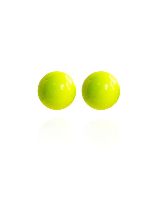 Saule Label Yellow Gaia Jumbo Earrings In Lime Lights