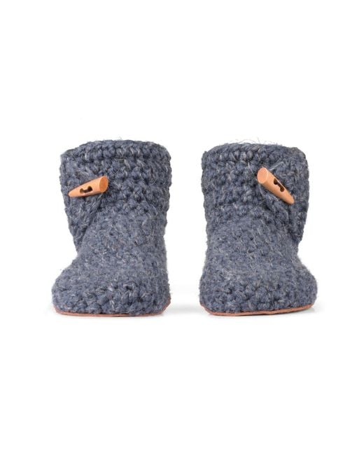 Kingdom of Wow Blue Comfortable Wool Boot Slippers For