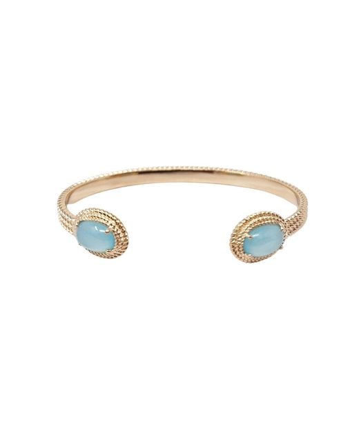 Harfi Metallic Vermeil Plated Agate Gemstone Crystal Statement Bangle