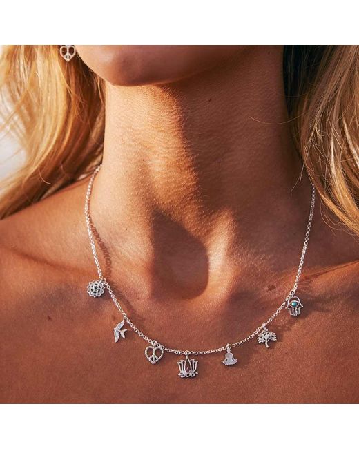 Charlotte's Web Jewellery Peace, Love And Freedom Charm Necklace in 