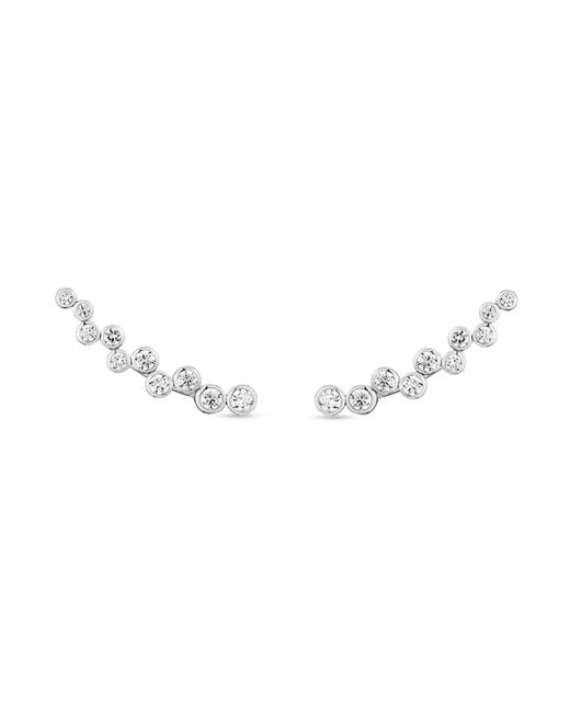 SALLY SKOUFIS Metallic Minx Ear Climber With Made Cz Diamond Stimulant