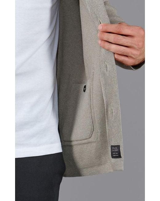 Paul James Knitwear Gray Midweight Cotton Benjamin Work Shirt for men