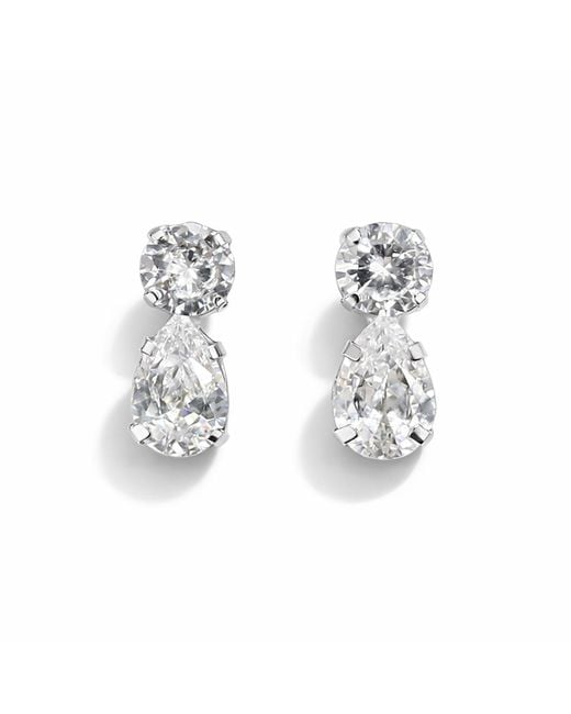 Maison De Gala Metallic Crystal Drop Earrings