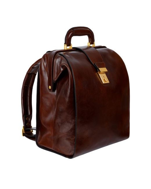 Time Resistance Brown Leather Backpack for men
