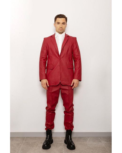 Maison Bogomil Red Maverick Straight-Leg Pants for men