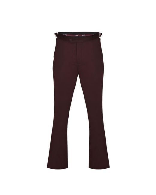 DAVID WEJ Purple Ashford Relaxed Trouser With Side Adjusters for men