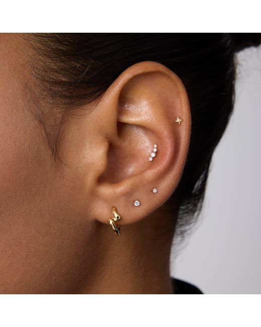 Vanhi Metallic 14K Solid Lab-Grown Diamond Prong Set Flat Back Stud