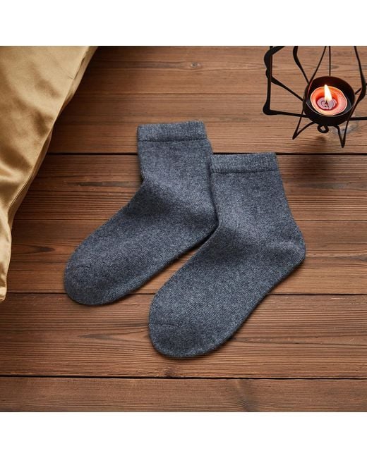 Soft Strokes Silk Gray Wool Quarter-Length Socks Set Of Two