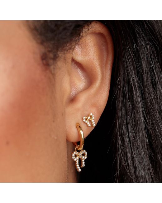 Scream Pretty Metallic Bow Charm Hoops