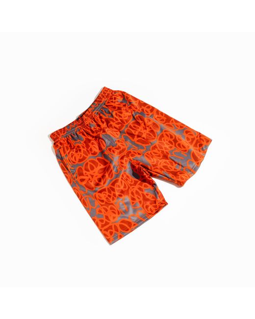 Chuks Collins Orange Tasou Print Shorts for men