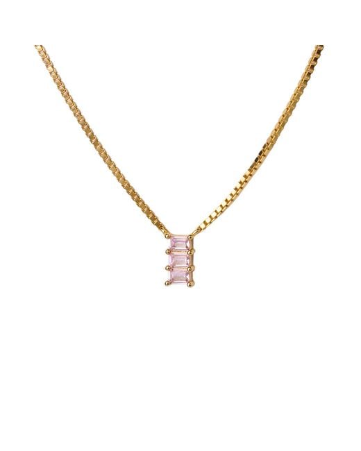 NASI SILVER Metallic Baguette Nahar Necklace- Crystal Spinel