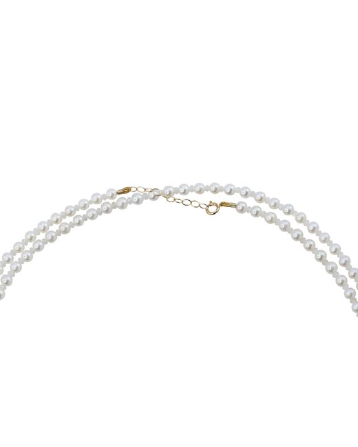 Bombyx House Metallic Birthstone April Pearl Moonstone Double Long Necklace