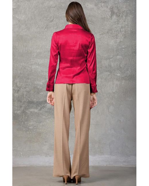 Madison / Savile Red Rose Regent Pleated Satin French Cuff