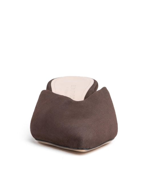 Beautiisoles by Robyn Shreiber Made in Italy Brown Gal Suede Mule Comfortable Dressy & Elegant For Work & Evening