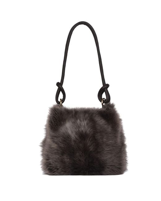 Owen Barry Black Sheepskin Shoulder Bag Brisza