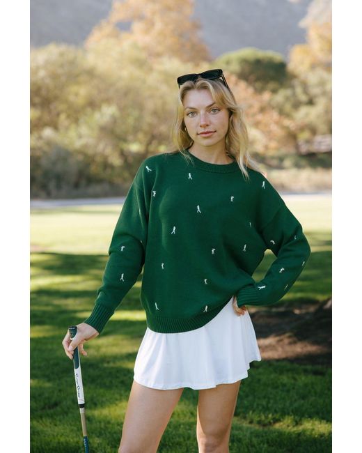 Ellsworth & Ivey Green Riley Crewneck Sweater