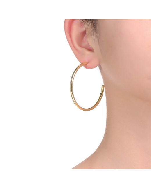 Genevive Jewelry Metallic Rachel Glauber Colored Large Open Hoop Earrings