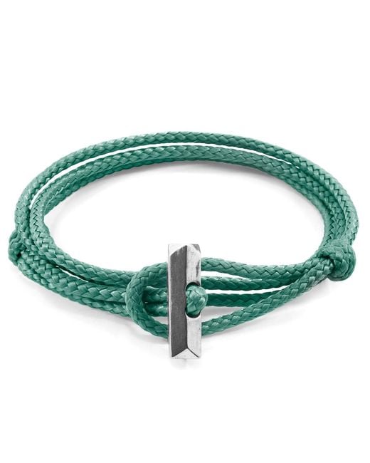 Anchor and Crew Green Mint Oxford & Rope Bracelet