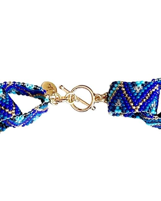 Iliana Arrazola Blue Bold Chunky Link Necklace