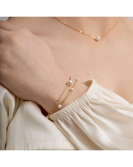 Esterah Metallic Floating Pearl Bracelet