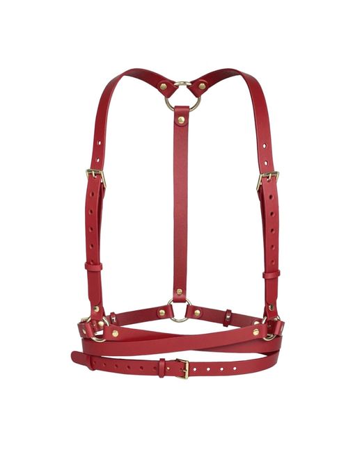 Haute Cuir Red Double Belt Leather Harness