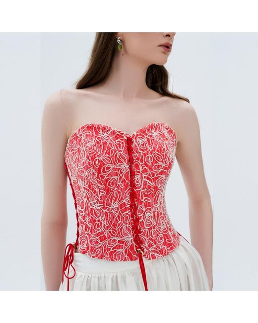 Elsava Red Scarlet Bloom Corset