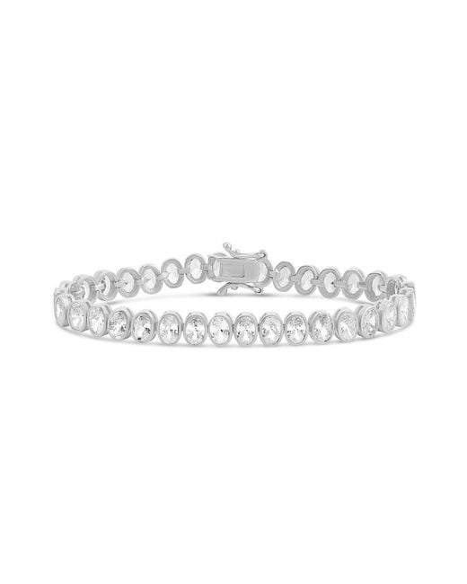 SHYMI Metallic Bezel-Set Oval Tennis Statement Bracelet