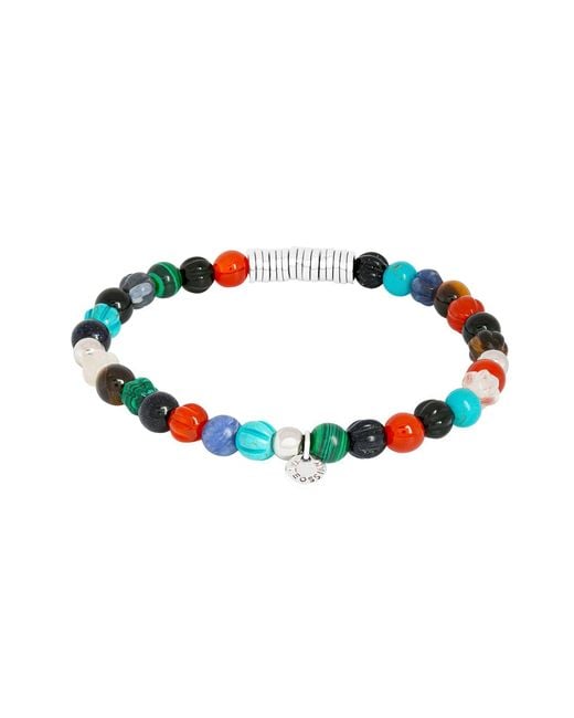 Tateossian Blue Classic Discs Beaded Bracelet for men