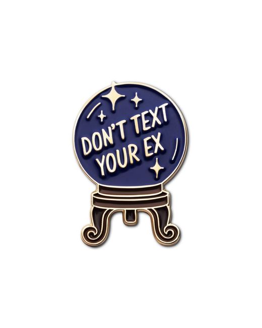 Make Heads Turn Blue Enamel Pin Crystal Ball: Don'T Text Your Ex