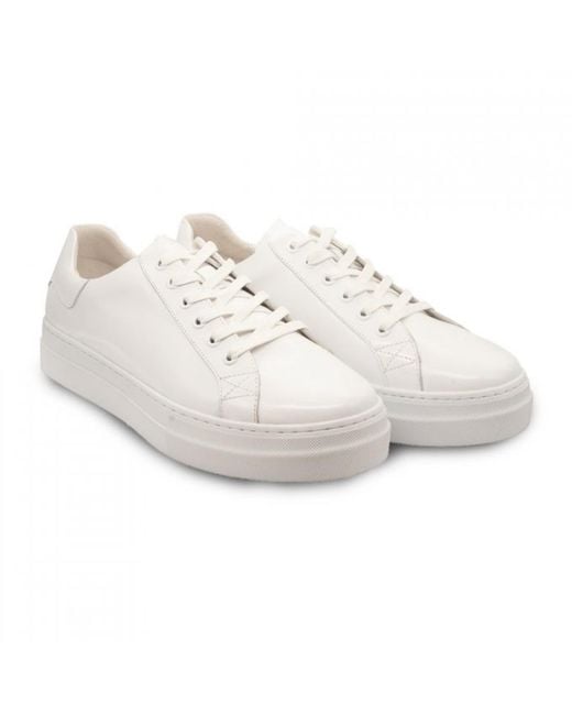 DAVID WEJ White Leather Sneakers – for men
