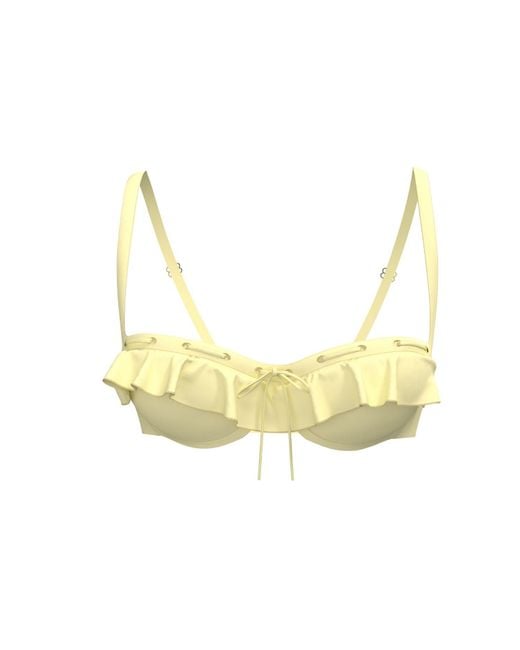 Blackbough Swim Yellow Debi Ruffled Underwire Top Butter