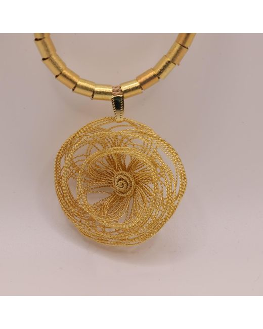Nart Nature Making Art Metallic The Rose Hand Twisted Wire Necklace