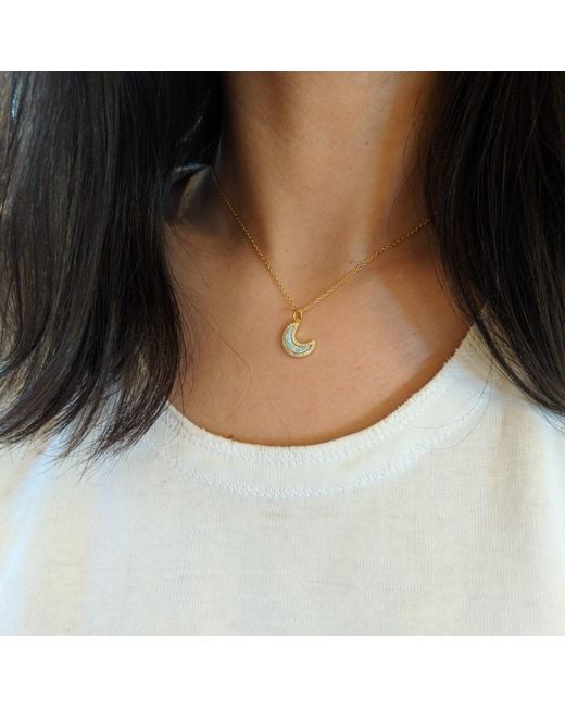 KAMARIA Blue Opal Moon Necklace