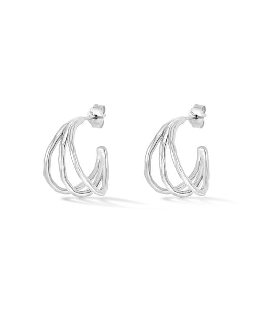 Dower & Hall Metallic Small Triple Row Waterfall Hoops