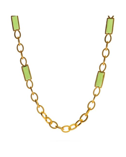 Ebru Jewelry Metallic Versatile Glow Cat Eye Long Necklace