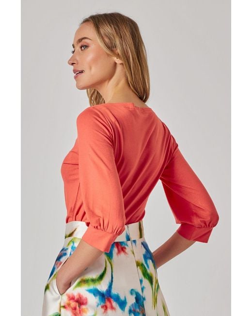 Marianna Déri Red Boat Neckline Top