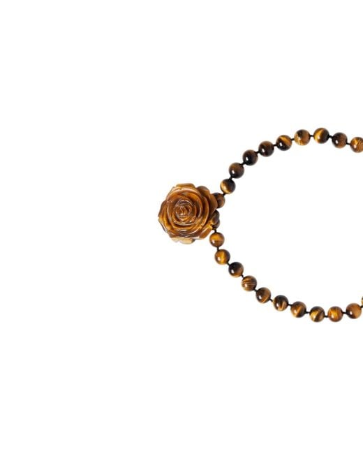 A'miss White Amber Rose Necklace