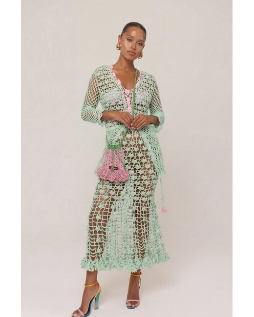 Andreeva Green California Mint Handmade Crochet Shirt