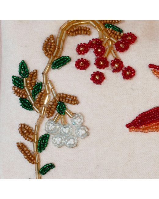 Laura Slings Pink Beaded Shoulder Bag With Palm Tree & Flowers Embroidery And Embellished Details